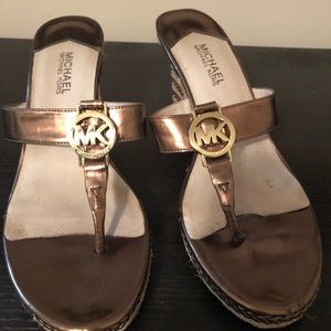 Michael  Michael Kors size 10 Bronze wedge sandal